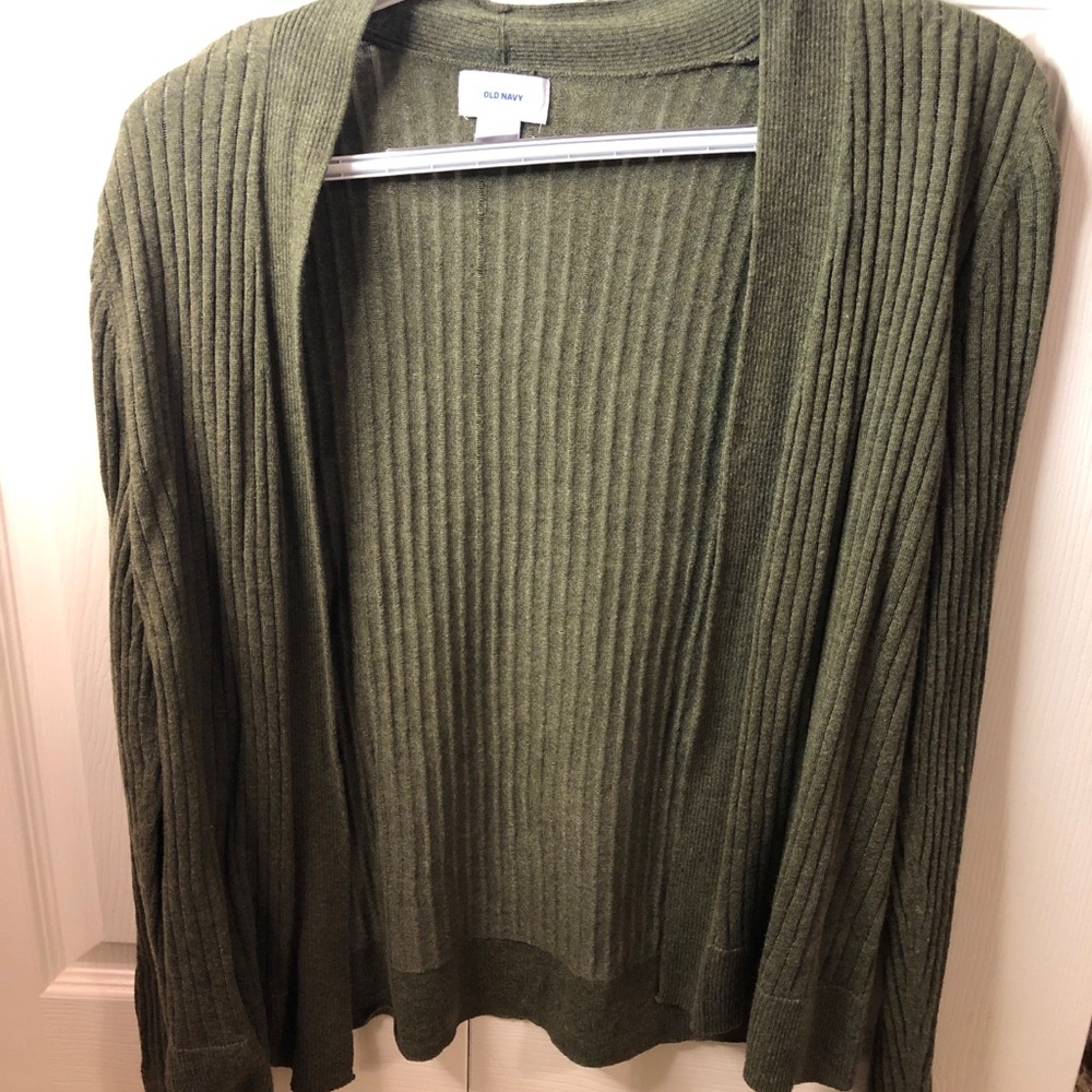 army green old navy cardigan